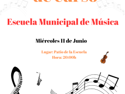 flyer clases de musica minimalista beige y negro